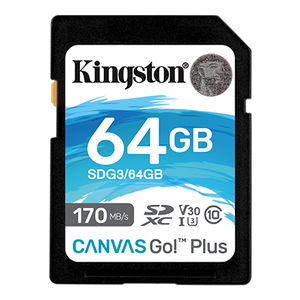 Kingston Canvas Go! Plus 64GB Class 10 SDXC Memory Card