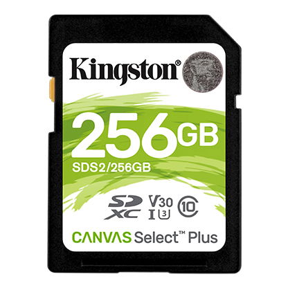 Kingston Canvas Select Plus 256GB Class 10 SDXC Memory Card