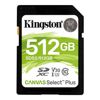 Kingston Canvas Select Plus 512GB Class 10 SDXC Memory Card