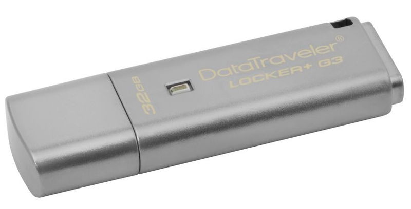 Kingston DataTraveler Locker+ G3 32GB USB 3.0 Flash Drive - Silver