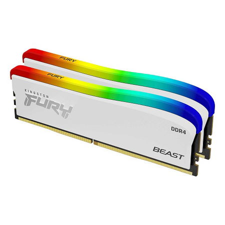 Kingston Fury Beast 16GB (2 x 8GB) DDR4 3600MHz CL17 DIMM Memory - White RGB