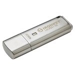 Kingston IronKey Locker+ 50 Series 128GB USB 3.2 (Gen 1) Type-A AES USB Flash Drive - Silver