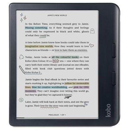 Kobo Libra Colour 7 Inch E Ink Kaleido 1264 x 1680 Dual 2.0 GHz 32GB eReader - Black