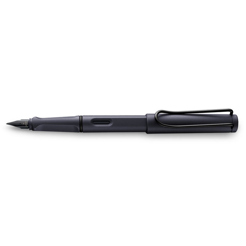 Lamy Safari Steel Black Medium Nib Fountain Pen