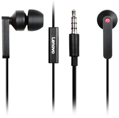 Lenovo 3.5mm In-Ear Wired Stereo Earphones with In-line Mic - Black