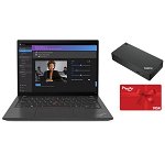 Lenovo ThinkPad T14 Gen 4 14 Inch Ryzen 5 PRO 7540U 4.9GHz 16GB RAM 512GB SSD Laptop with Windows 11 Pro + USB-C Dock + $50 Prezzy Card
