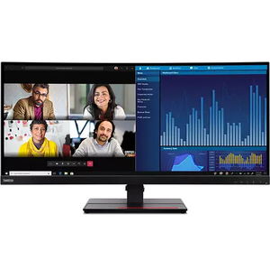 Lenovo ThinkVision P34w-20 34.14 Inch 3440 x 1440 6ms 60Hz 300nit Ultrawide IPS Curved Monitor with Speakers & USB Hub - HDMI, DisplayPort, USB-C