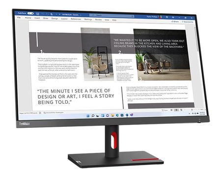 Lenovo ThinkVision S27i-30 27 Inch 1920x1080 4ms 100Hz 300nits IPS Thin Bezel Monitor - HDMI, VGA