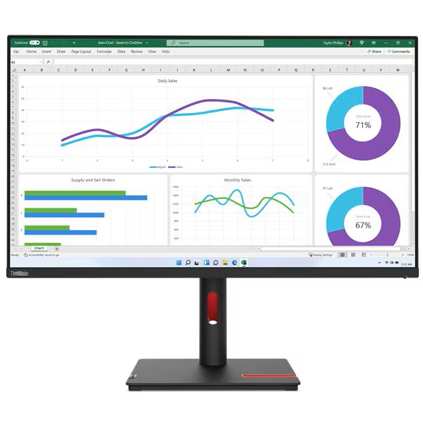 Lenovo ThinkVision T32h-30 31.5 Inch 2560 x 1440 4ms 60Hz 350nit IPS Monitor with USB Hub - HDMI, DisplayPort, USB-C