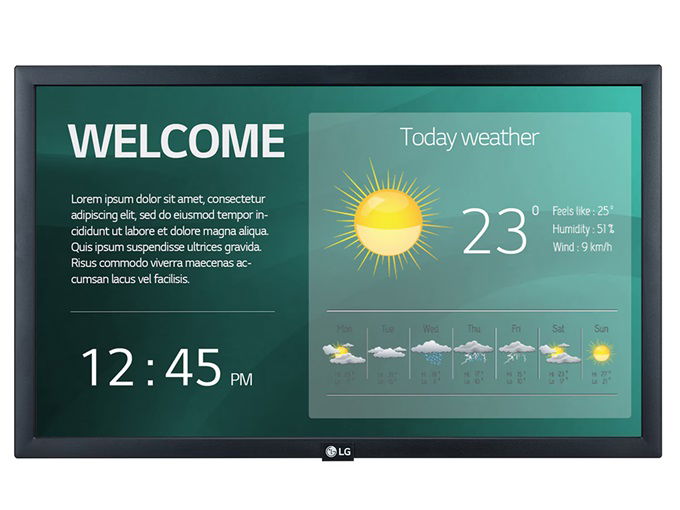 LG 22SM3G-B 22 Inch 1920 x 1080 (FHD) 14ms 250nit 16/7 IPS webOS Digital Display