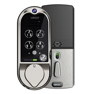 Lockly Vision Doorbell Camera Smart Lock - Satin Nickel