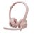 Logitech H390 USB Overhead Wired Stereo Headset with Noise Cancelling - Rose