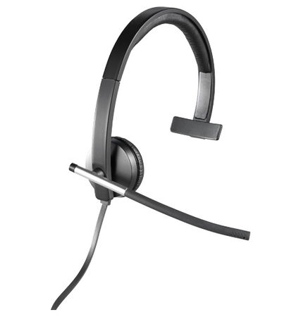 Logitech H650e USB Overhead Wired Mono Headset with Noise Cancelling for Business
