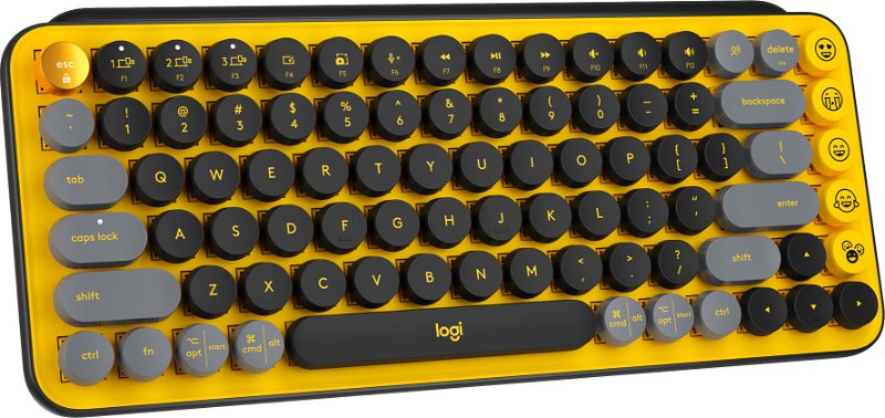 Logitech POP Keys Wireless Mechanical Keyboard with Emoji - Blast Yellow