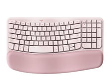 view Logitech Wave Keys Ergonomic Wireless Keyboard - Rose