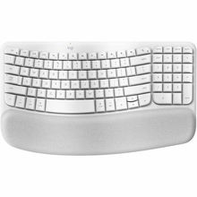 view Logitech Wave Keys Ergonomic Wireless Keyboard for Mac - Off White
