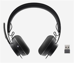 Logitech Zone Wireless Plus Bluetooth Overhead Stereo Headset with Active Noise Cancellation - Black
