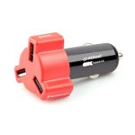Mbeat CHGR-348-RED 4.8A/24W Triple Port Car Charger - Red