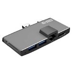 Mbeat Edge Pro P68 USB-A Multiport Hub for Microsoft Surface Pro Gen 5 & 6 Tablet - Grey