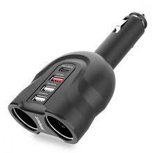 view Mbeat Gorilla Power 4 Port USB-C & Quick Charge 3.0 Car Charger with Cigar Lighter Splitter