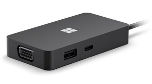 Microsoft USB-C Travel Hub with Pass-Through Charging - USB-C, USB-A,HDMI, VGA, RJ-45