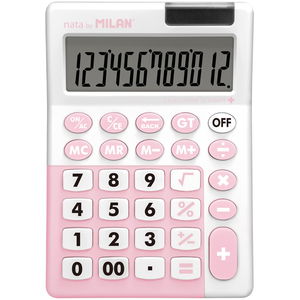 Milan 12 Digit Desk Calculator - Pink