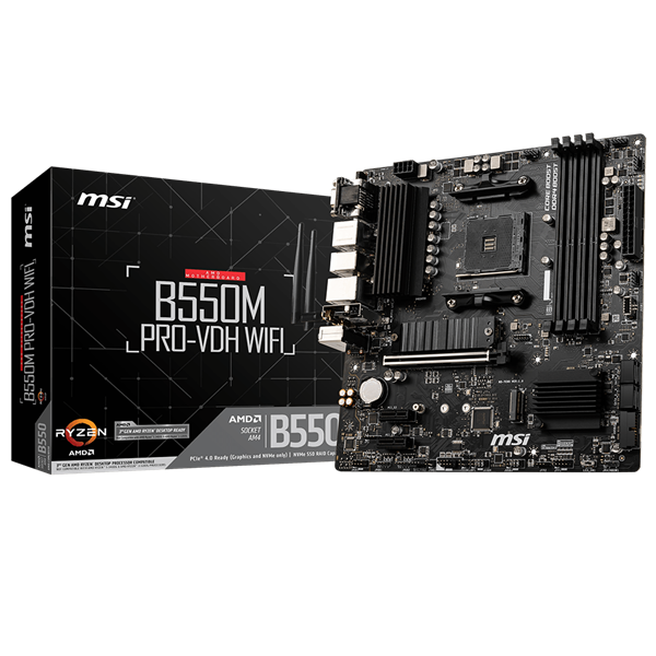 MSI B550M PRO-VDH WIFI AMD AM4 B550 mATX Wi-Fi Motherboard