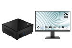 MSI Cubi 5 12M i5-1235U 4.40GHz 16GB RAM 256GB SSD Mini Desktop PC with Windows 11 Pro + MSI Pro 24 Inch MP2412 Monitor + $50 E-Gift Card