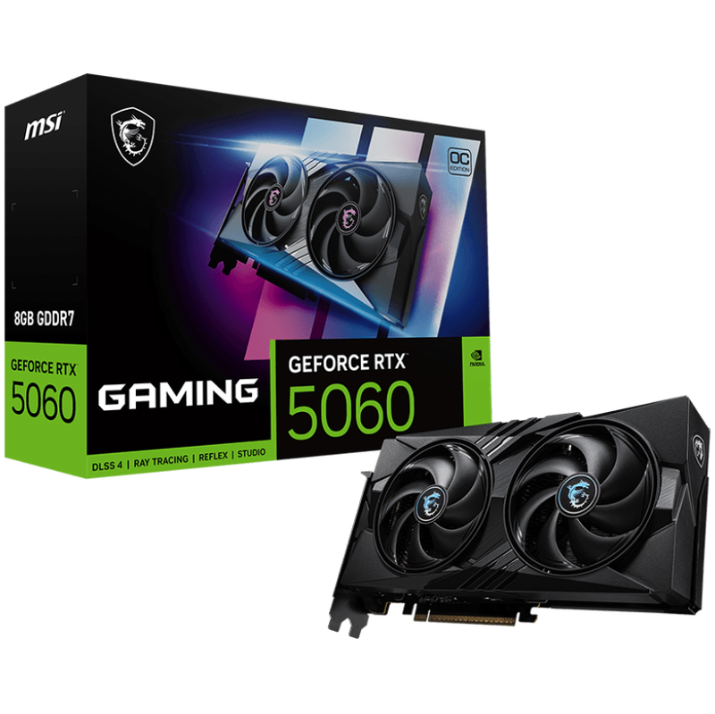 MSI GeForce RTX 5060 8G GAMING OC 8GB GDDR7 Nvidia Graphic Card - DisplayPort, HDMI