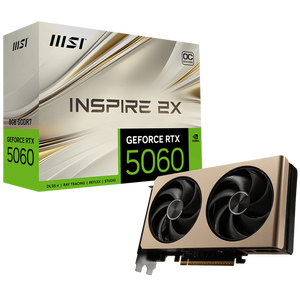 MSI GeForce RTX 5060 8G INSPIRE 2X OC 8GB GDDR7 NVIDIA Graphics Card - DisplayPort, HDMI