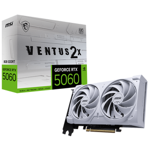 MSI GeForce RTX 5060 8G Ventus 2X OC White 8GB GDDR7 Nvidia Graphic Card - DisplayPort, HDMI