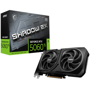 MSI GeForce RTX 5060 TI 16G SHADOW 2X OC PLUS 16GB GDDR7 NVIDIA Graphics Card - DisplayPort, HDMI