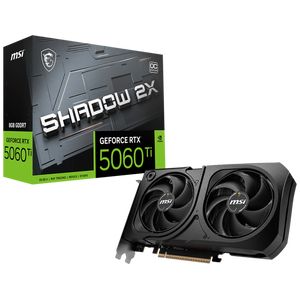 MSI GeForce RTX 5060 TI 8G SHADOW 2X OC PLUS 8GB GDDR7 NVIDIA Graphics Card - DisplayPort, HDMI