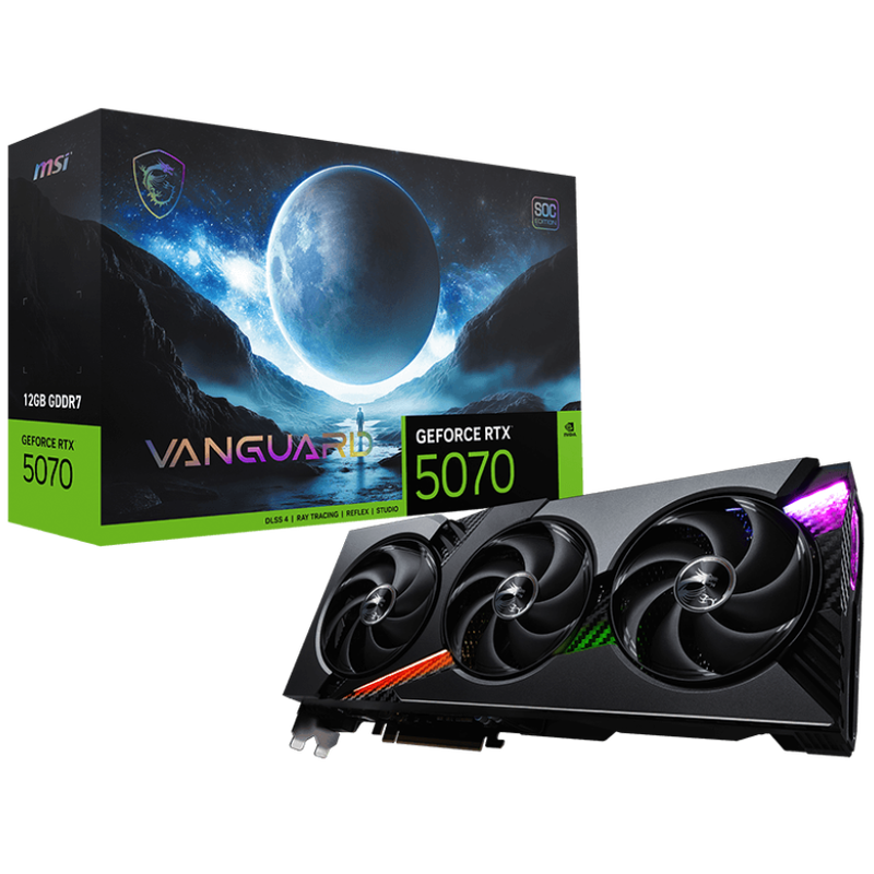 MSI GeForce RTX 5070 12G VANGUARD SOC 12GB GDDR7 Nvidia Graphic Card - DisplayPort, HDMI