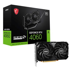 MSI GeForce RTX 4060 VENTUS 2X Black 8GB GDDR6 Nvidia Graphics Card - DisplayPort, HDMI