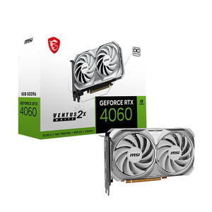 MSI GeForce RTX 4060 VENTUS 2X White 8GB GDDR6 Nvidia Graphics Card - DisplayPort, HDMI