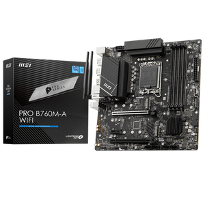 MSI PRO B760M-A WIFI Intel LGA1700 mATX RGB Wi-Fi Motherboard