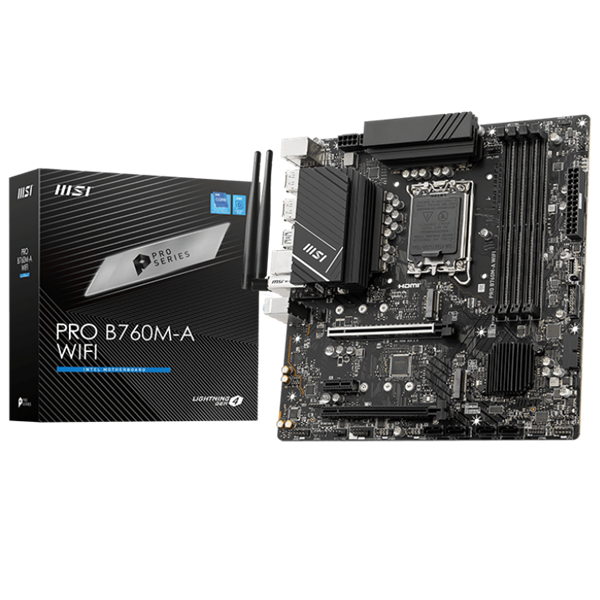 MSI PRO B760M-A WIFI Intel LGA1700 mATX RGB Wi-Fi Motherboard