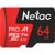 Netac P500 Extreme Pro 64GB UHS-I U3 V30 microSDXC Card with SD Adapter