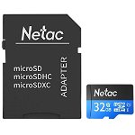 Netac P500 Standard 32GB U1 microSDHC Card with SD Adapter