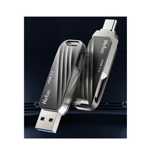 view Netac US11 64GB USB3.2 + Type-C USB Drive - Pearl Nickel + Polar Night Black