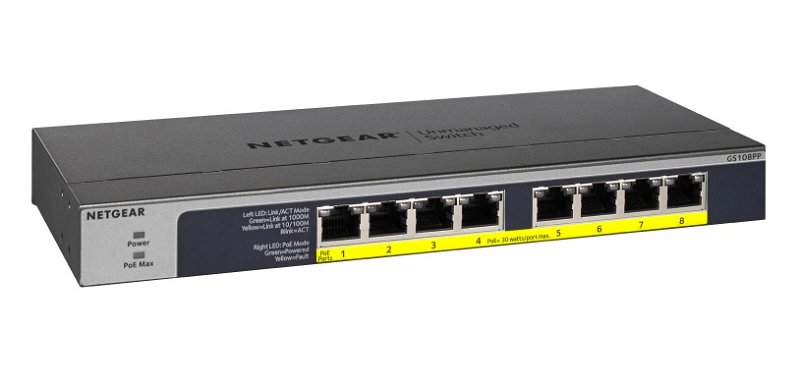 Netgear 8-Port Gigabit Ethernet High-Power PoE+ Unmanaged Switch with FlexPoE