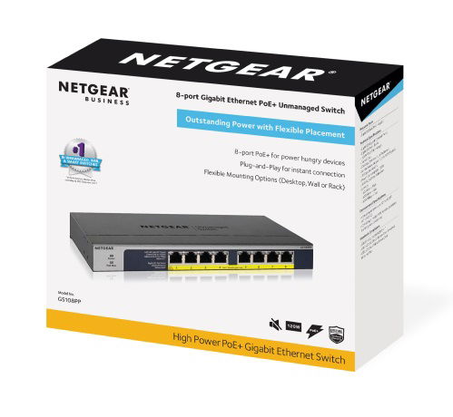 Netgear 8-Port Gigabit Ethernet Unmanaged Switch GS108PP-100AJS