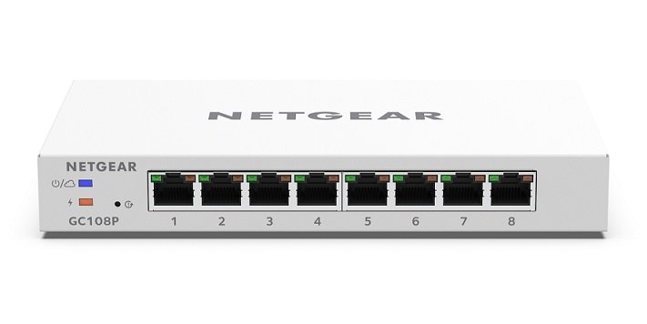 Netgear 8-Port Gigabit Ethernet PoE+ Smart Switch w/ optional Remote/Cloud Management and NETGEAR FlexPoE Power