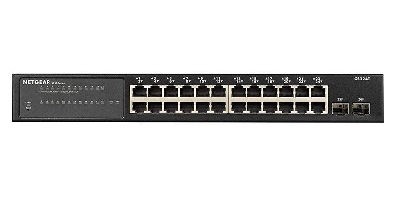 Netgear S350 24-Port Gigabit Ethernet Smart Managed Pro Switch with 2 SFP Ports