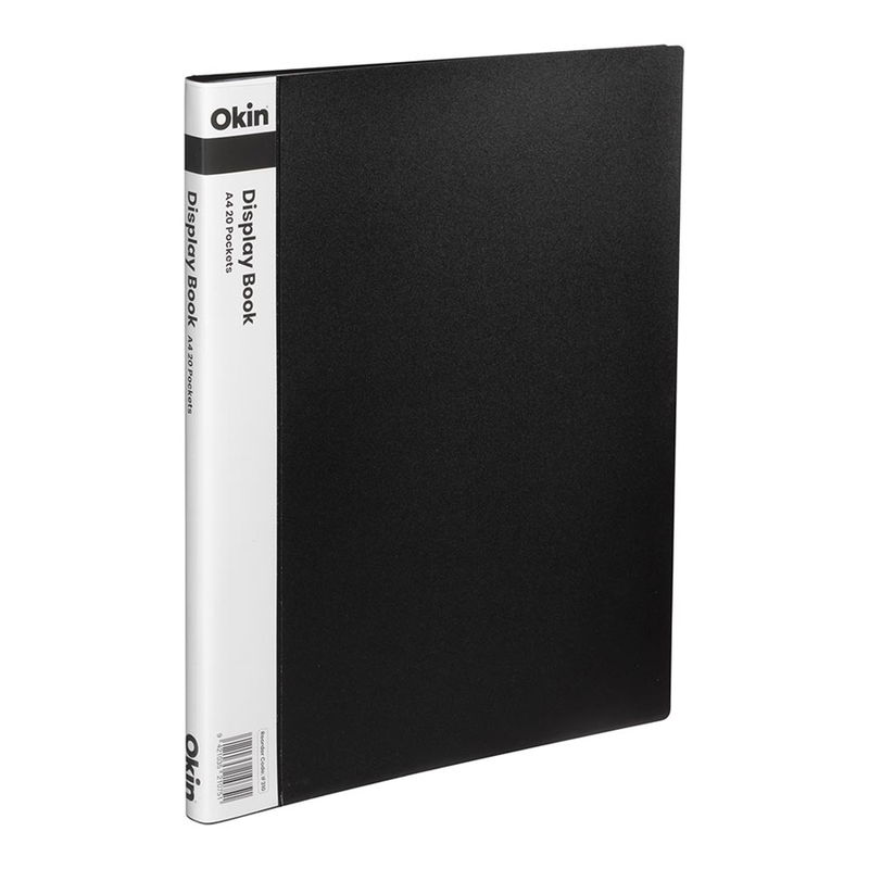 Okin A4 Display Book Black - 20 Pocket