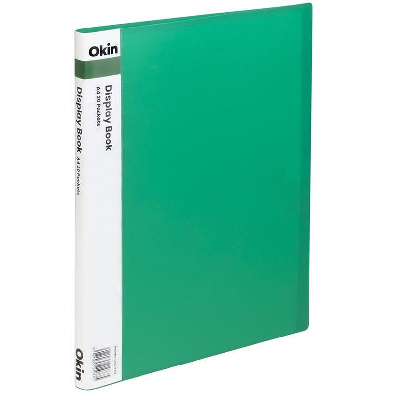 Okin A4 Display Book Green - 20 Pocket