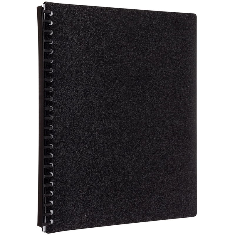 Okin A4 Refillable Display Book Black - 20 Pockets