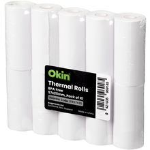 view Okin 57 x 25mm Thermal Paper Roll - 10 Pack