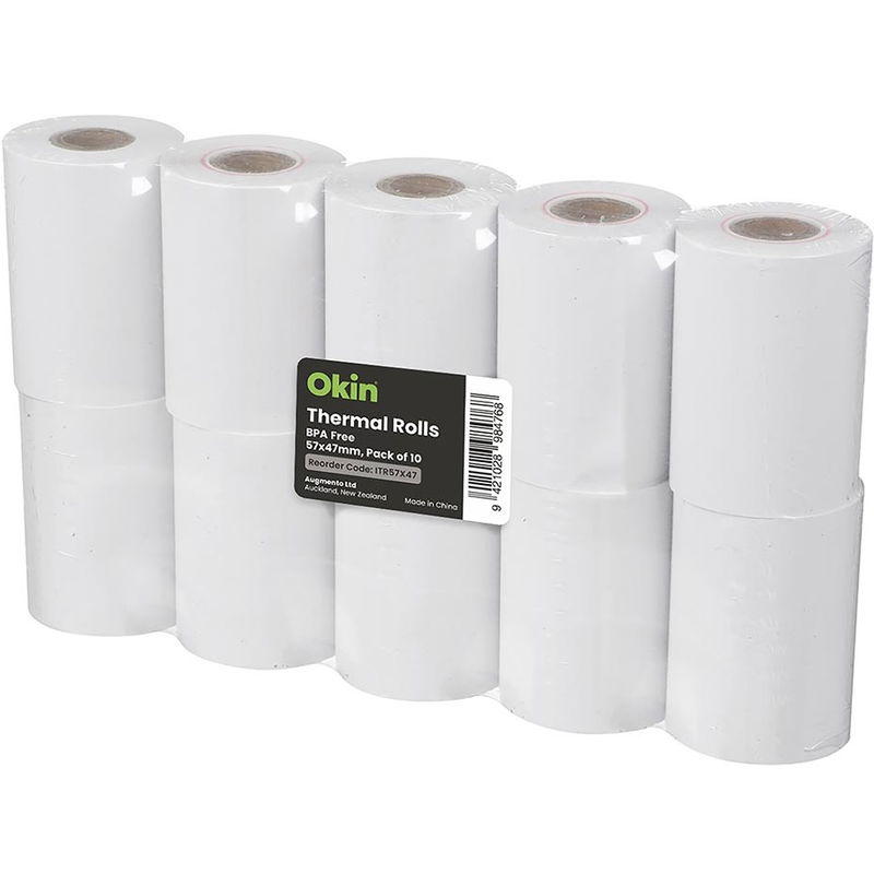 Okin 57 x 47mm Thermal Paper Roll - 10 Pack